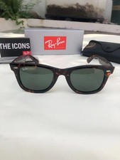 Ray-Ban RB2140 Original Wayfarer Classic Tortoise Frame Green Lens 50mm Unisex