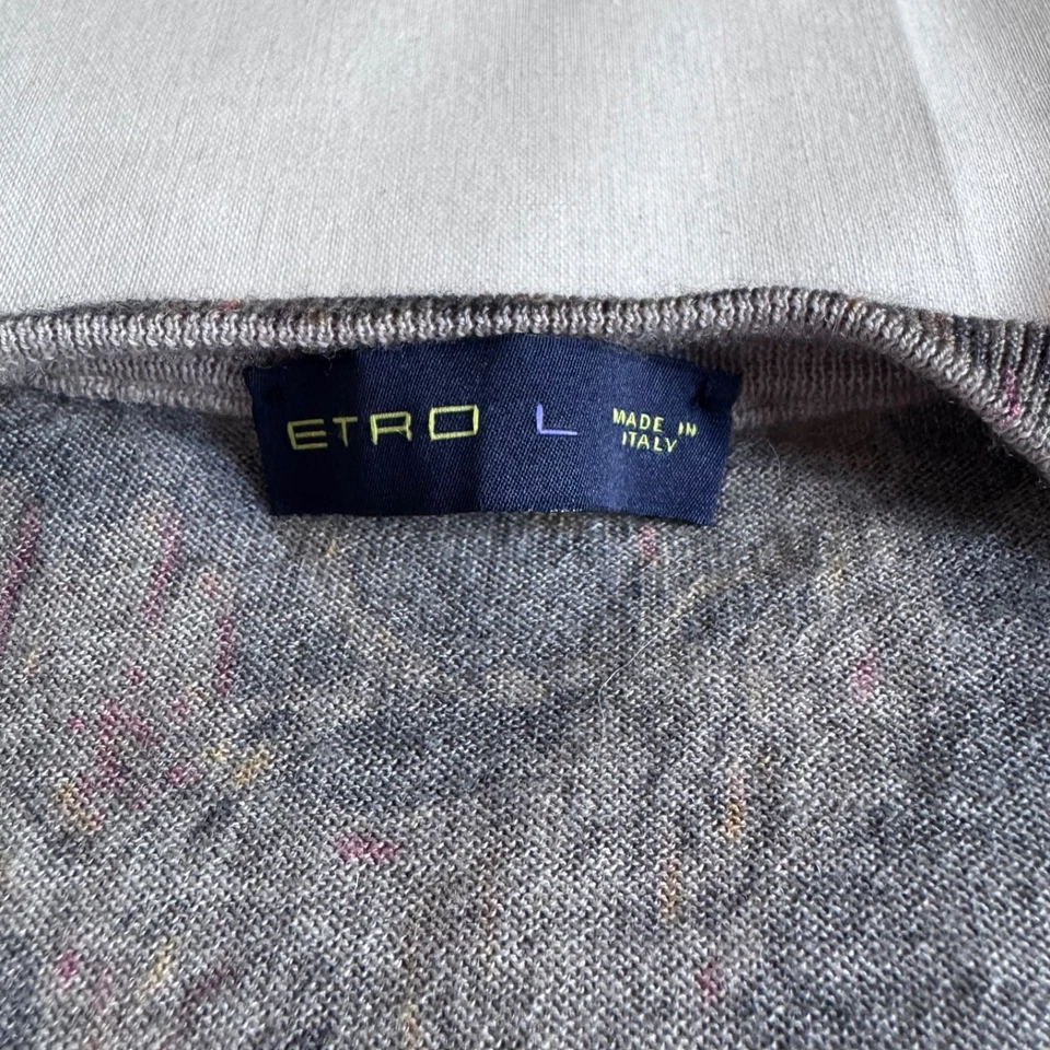 Suéter Etro Cuello en V Seda y Cachemira Ligero Estampado Paisley Mujer Talla L Foto 4 de 4