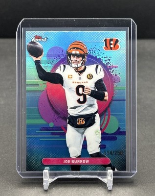 2025 TOPPS FINEST NFL #128 Joe Burrow Bengals Uncommon Sky Blue Refractor /250