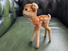 Steiff Bambi Fawn Vintage 60s Stuffed Animal Retro Plush Toy Mohair 50s D12