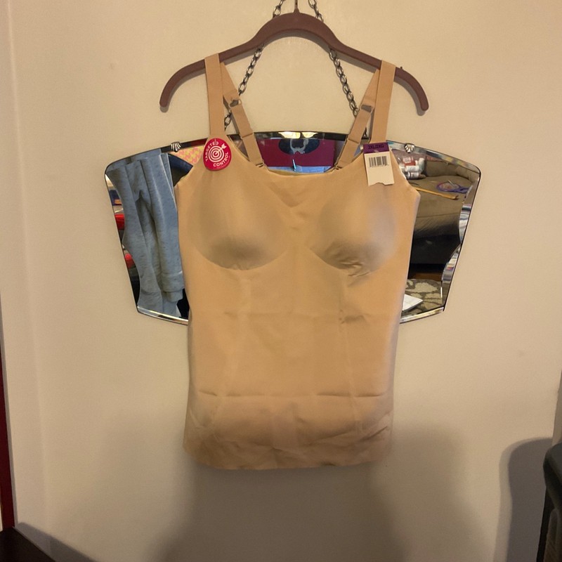 MAIDENFORM WOMEN'S CAMISOLE BEIGE SHAPEWEAR SLEEVELESS 2XL NWT