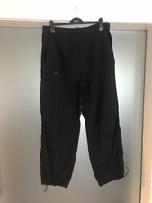M & S mens Black loose fit Elasticated waist parachute cargo trousers XL long