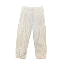 Eileen Fisher Pants Women M Medium White Organic Cotton Hemp Blend Cargo Barrel