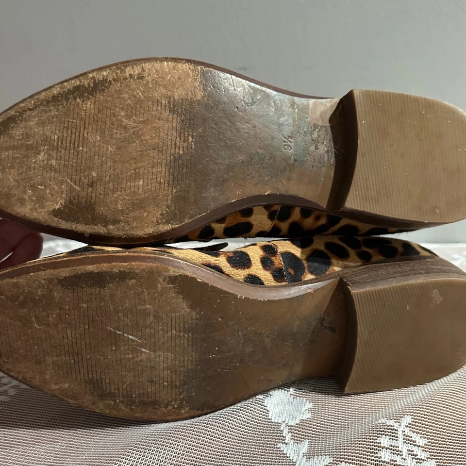 Mocasines de pelo de becerro con estampado de leopardo Madewell para mujer talla 9,5 zapatos planos Foto 3 de 4