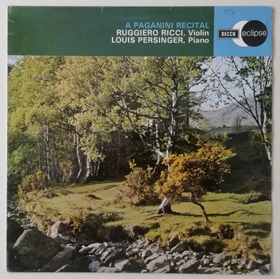 ECS 585 A PAGANINI RECITAL Vinyl LP Ruggiero Ricci Louis Persinger Plays NM-