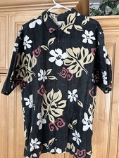 NEW Kahala Hawaiian Black Bora Bora Button Up Shirt Men SZ 2XL XXL 100 Cotton