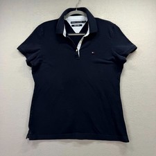 Tommy Hilfiger Polo Shirt Mens XL Navy Blue Embroidered Logo Golf Preppy Y2K