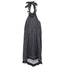 Chanel Paisley Print Halterneck Dress Navy P49496V36727 #38 179598