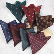 Men's Vintage Pocket Square Chest Burgundy Groom Suit Accessories Handkerchief