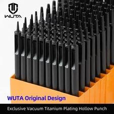 WUTA Leather Punches Round Hole Puncher Plating Titanium Hollow Punch Tools Set