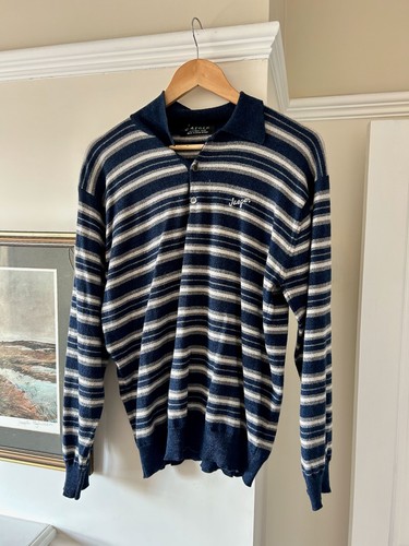 Jaeger, vintage Jaeger men long sleeved polo neck wool top size small
