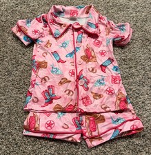 Baby Girl 2T Pink Western Pajamas Two-Piece
