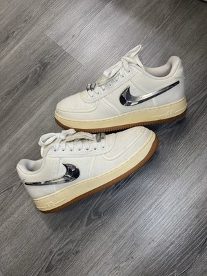 100% Authentic- Travis Scott x Nike Air Force 1 Low  Sail  Size 8.5 In Men