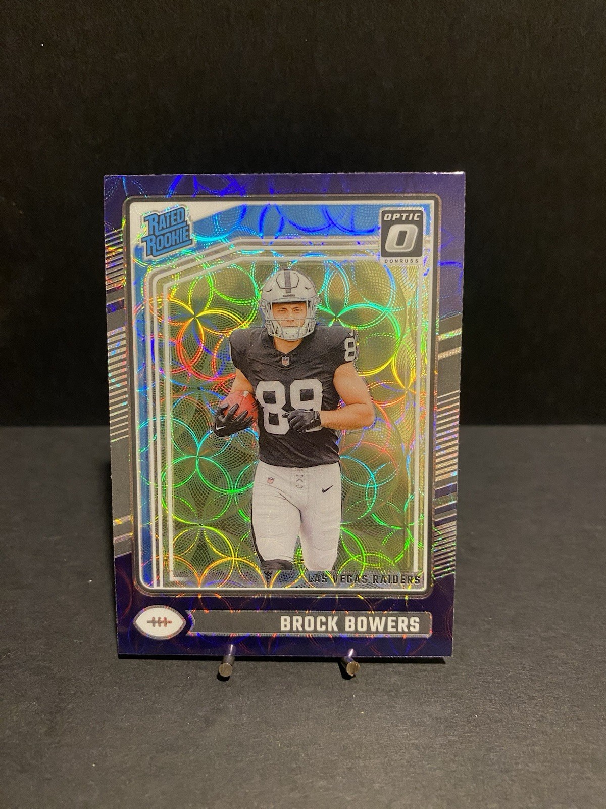 2024 Panini Donruss Optic - Rated Rookie Brock Bowers #215 Blue Scope Prizm (RC)