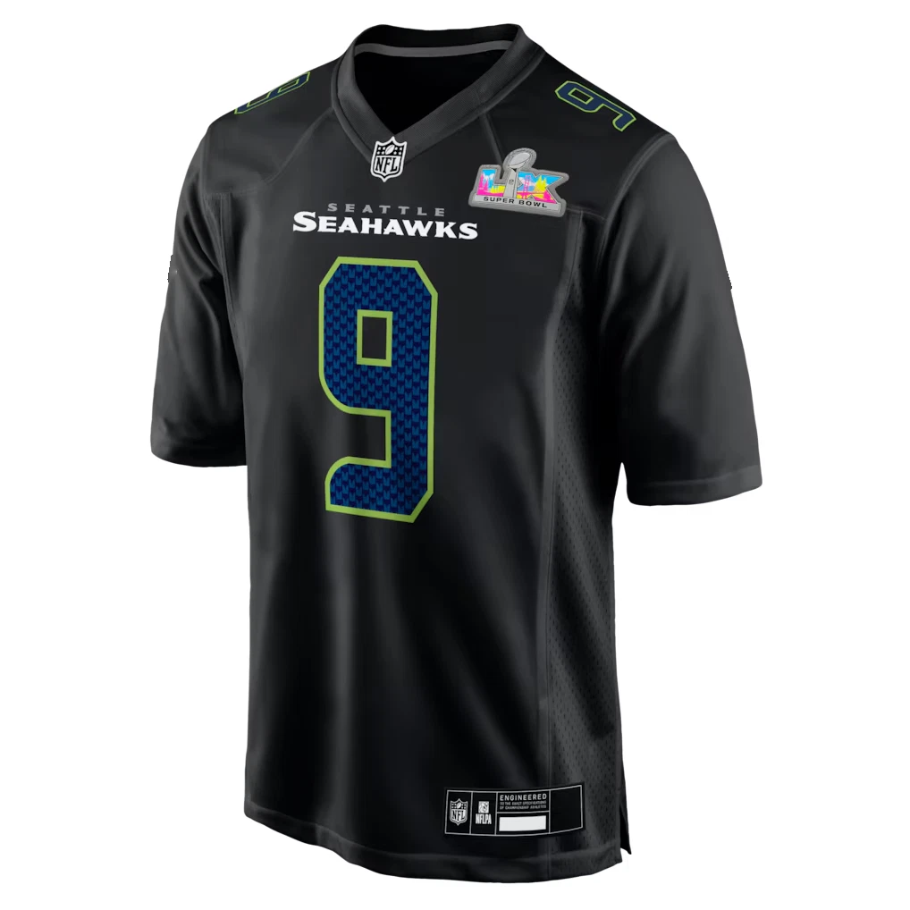 Men's Seahawkss Super B.owl LX Patch Game Jersey Black NWT HOT