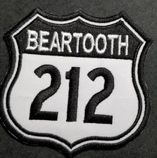 Beartooth Hwy & US-212 in Montana Embroidered Patch approx 3X3"