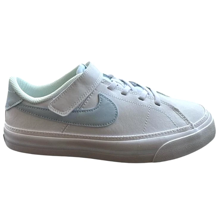 Talla 1.5Y Niñas Nike Court Legacy Zapatos Regular Blanco/Azul Tinte-Vela DA5381-129 Foto 2 de 4