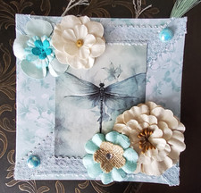 "Ice Blue" Handmade Junk Journal w/Ephemera Scrapbooking