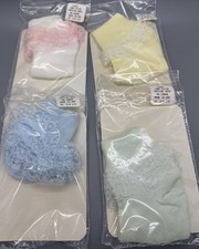 Vintage Frilly 90s Anklets Socks Girls 5-6.5 Toddler Nylon Lace Ruffle Cuff USA