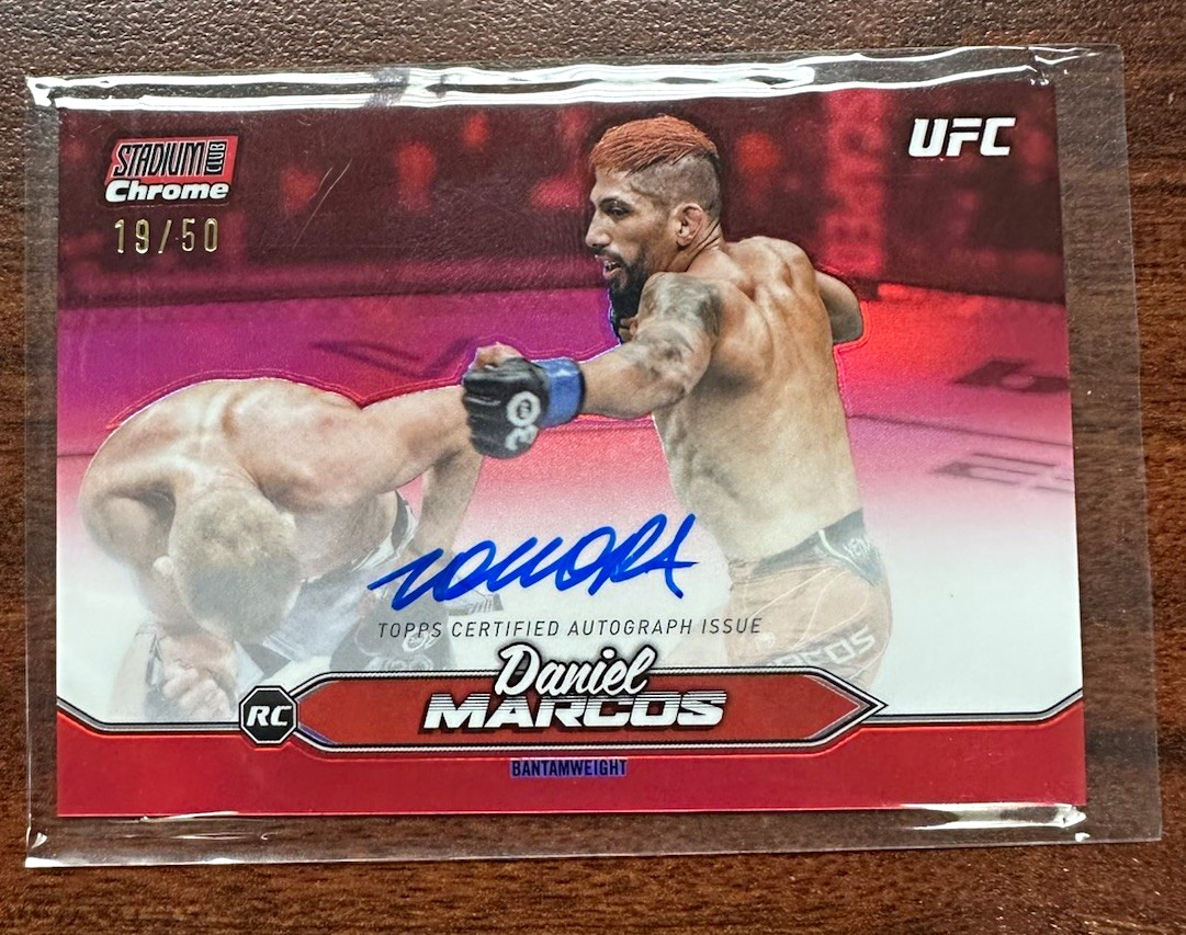 Topps 2025 Stadium Club UFC Chrome Autos Daniel Marcos #CAS-DMS Red /50 RC