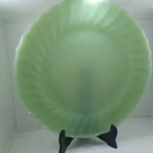 Fire King Anchor Hocking 1 jadeite shell swirl 10" DINNER PLATE green With Logo