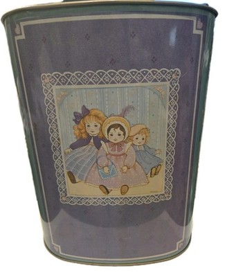 Vintage 1989 Fraser Collection Baby Doll Metal Trash Can