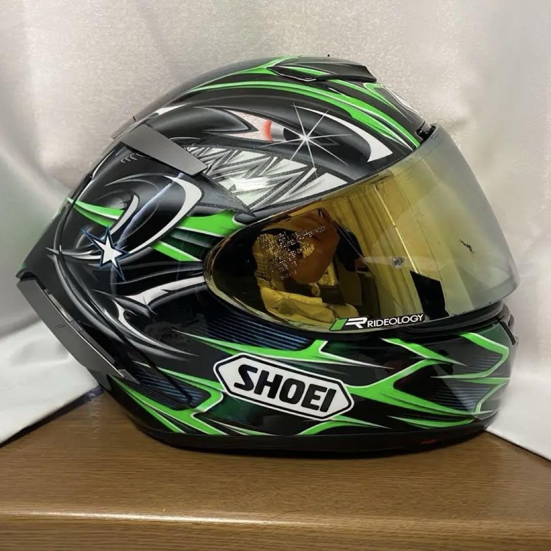 SHOEI X-Fourteen YANAGAWA5 Full Face Helmet Green/Black Size