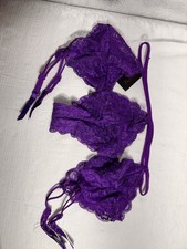 Frederick s of Hollywood Kasey Lace Garter Panty Purple L/XL NWT