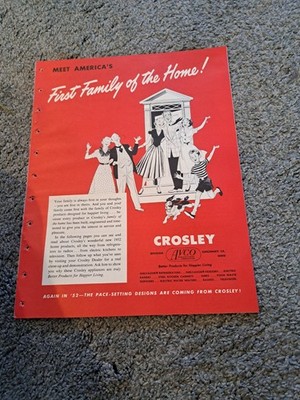 Vintage 1952 Crosley Appliances Catalog Refrigerators Freezers Stoves Ovens