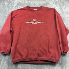 VTG Huskers Cadre Crewneck Sweatshirt Nebraska Huskers Embroidered XL Red