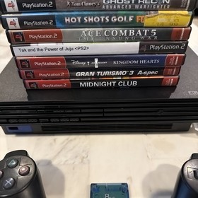 Sony PlayStation 2 PS2 SCPH-50001 Console Bundle 2 Controllers 7 Games