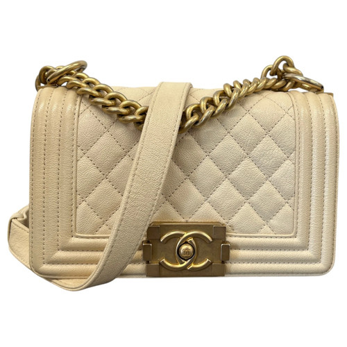 Chanel Women's Small Boy Caviar Handbag Cream