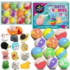 Bath Bombs for Kids with Surprise Inside, 12pcs Bath Bombs with Toys, Organic...