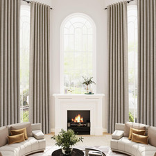 Light Camel 100 Blackout Curtains with Back Tab 12Ft Extra Long Curtain Neutral