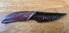 Tommy Masingale Stone Obsidian Knife. Red Marble Handle. Gold Sheen Blade