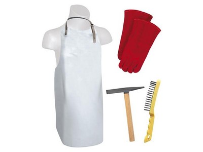 GYS WELDING Pro Schweißer Ausrüstung Packung Apron Handschuhe Hammer Drahtbürste