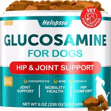 120 Chews Glucosamine for Dogs Dog Hip Joint Supplement Support Chondroitin USA