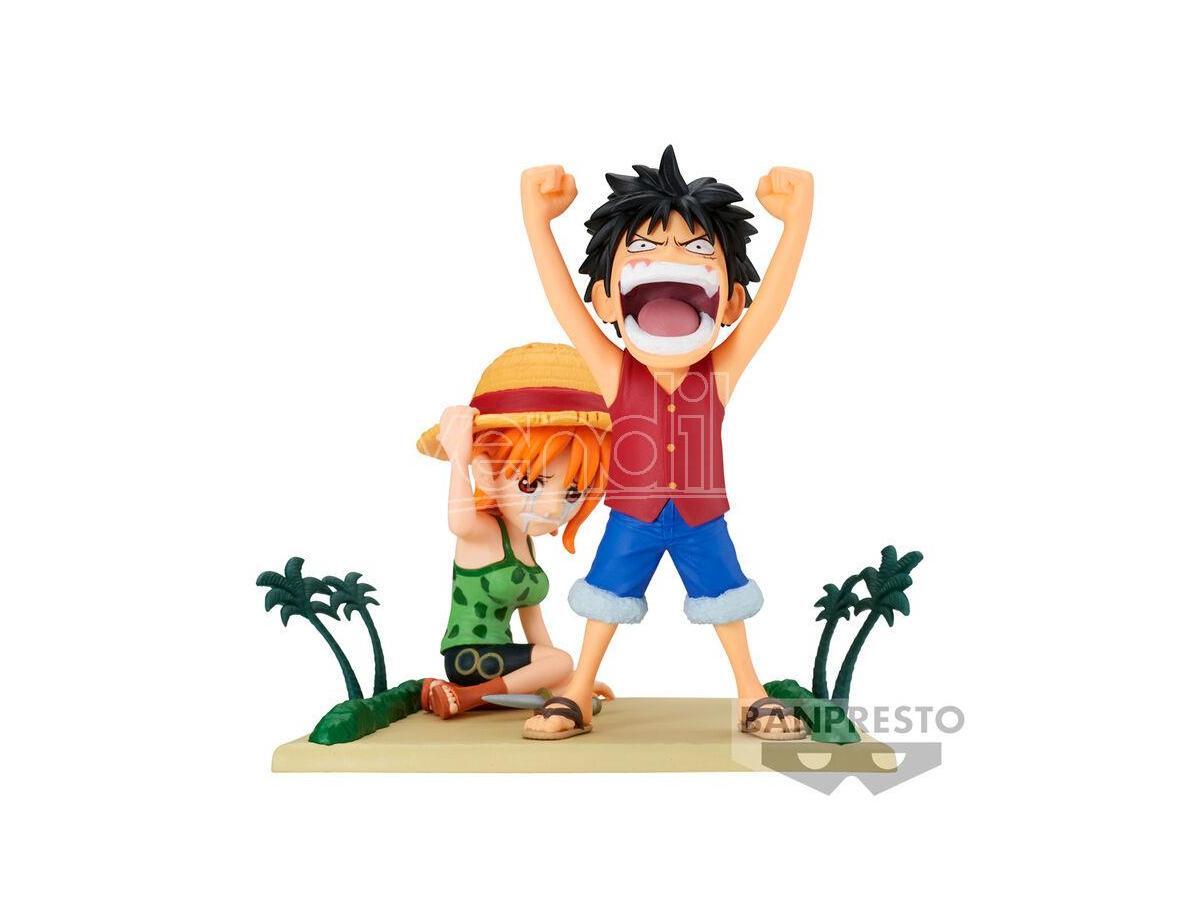 One Piece Wcf Log Stories Luffy & Nami Figura 7cm Banpresto
