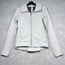 Lululemon Sweatshirt Jacket Women s Size 6 Gray Full Zip Sweater Zipper Logo