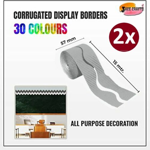 Corrugated Scalloped Border Roll: Classroom wall Decoration Display Pack of 2 - Picture 182 of 247