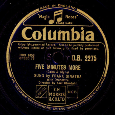 FRANK SINATRA ''The Voice'' Five minutes more/ Try a little..Schellackplatte S7883