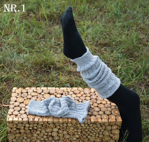 Beinstulpen Strick Wolle Legwarmers Hippie Woll Stulpen Strickstulpen Wintermode - Bild 5 von 23