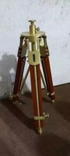 Wooden Tripod Stand Brass Finish 40" Spotlight Mount Studio Decor Adjustable