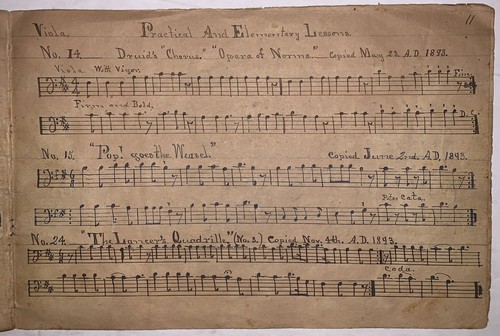 1893, ORIGINAL MANUSCRIPT, VIOLA, PRACTICAL & ELEMENTARY LESSONS, MUSIC BOOK - Picture 9 of 12