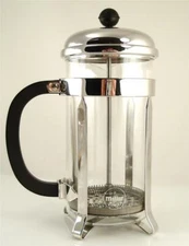 Vintage NOS MELIOR 8 Cup French Press Coffee Maker Plunger France Nickel NEW