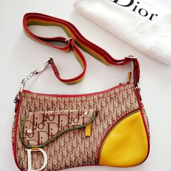 Dior Rasta Mania Saddle Bag Multiple colors Leather Cloth ref.380896 - Joli  Closet