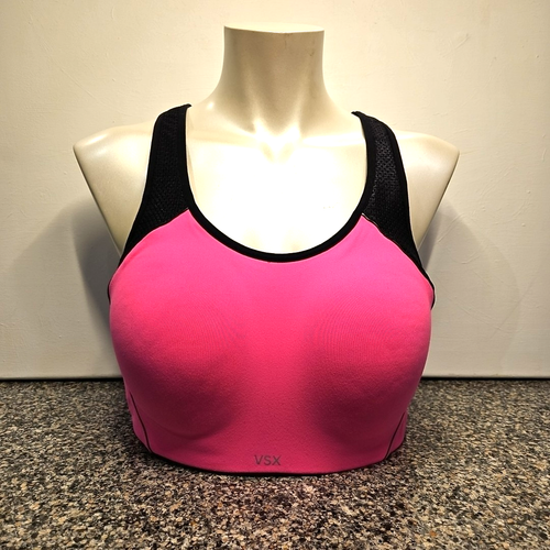 Soutien-gorge De Sport Victoria's Secret Pink Seamless Racerback Taille L - Neuf Avec étiquettes, Couleur Néon Orange/blanc