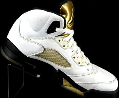 Nike Air Jordan 5 Retro GS Olympic 440888-133 White Gold Lace-Up