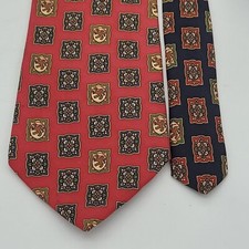Vintage Tommy Hilfiger Red Blue 4" Silk Neck Tie Men's Necktie