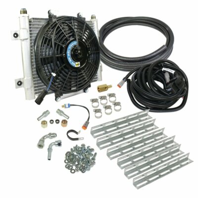 BD-Power Xtruded Auxiliary Remote Mount Trans Oil Cooler With Fan & 1/2'' Lines